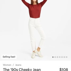 Everlane 90s Cheeky Jean - Ankle - Bone - sz 25 - 100% cotton